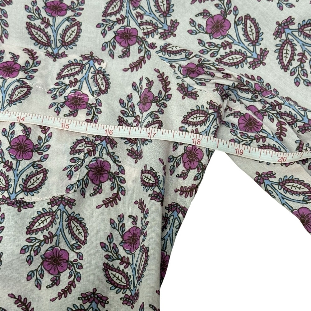 J.Crew Women's Sz S Pink Floral Button-Down Shirt Long Sleeve Cotton Blouse - Picture 6 of 6